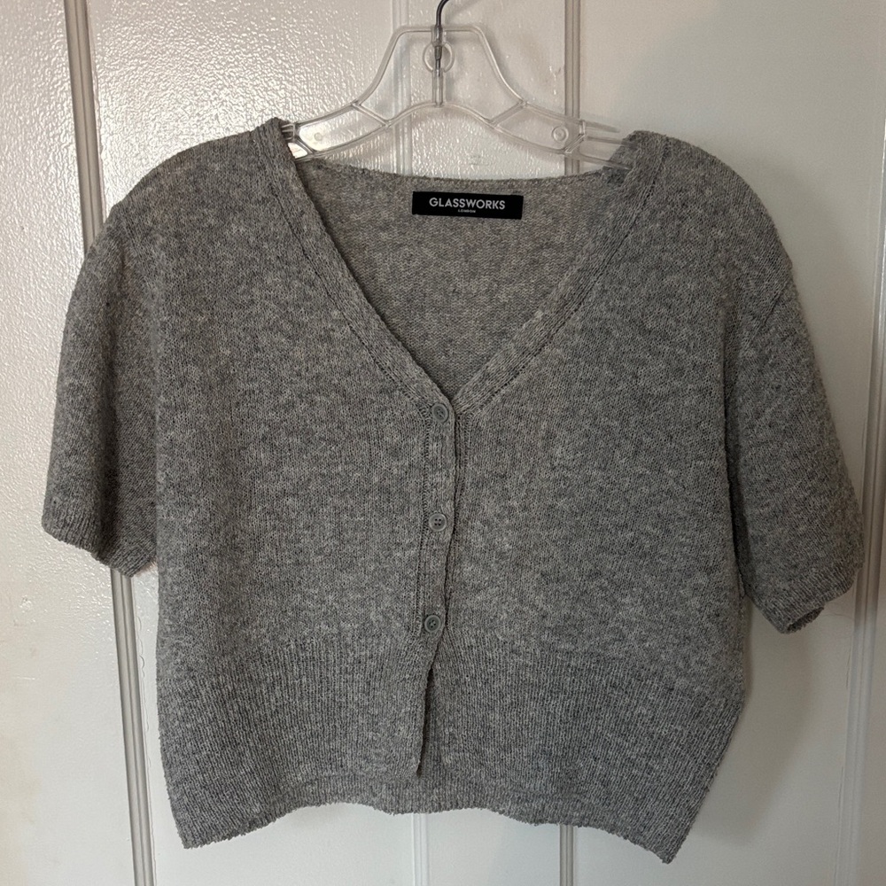 Glassworks London Grey V-Neck Sweater Top
